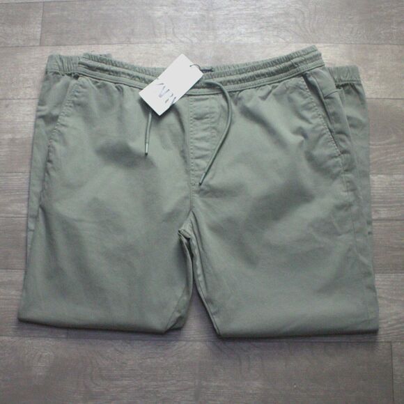 NWT Zara Jogger Pants Men's XL Green Denim Wear - Picture 1 of 5